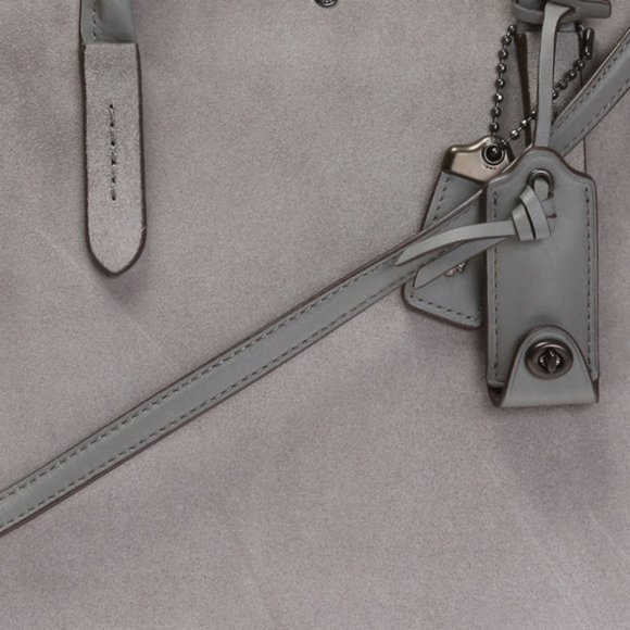 Grey Suede Coach Cooper Carryall - Picture 3 of 8